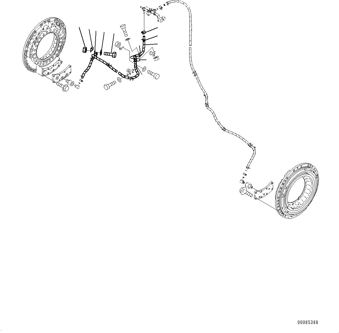 Dump Trucks Komatsu / HM350-2R S/N 7030-UP(0000565C) / Center Brake Oil Piping, R.H. (#7030-)(F013006 : F3455-003006)