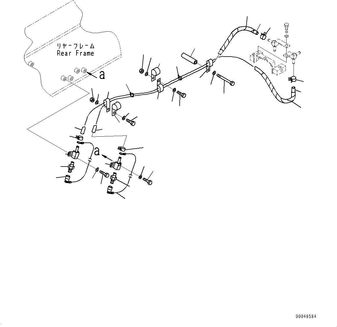 Dump Trucks Komatsu / HM350-2R S/N 7030-UP(0000565C) / Center Brake Oil Piping, Rear (#7030-)(F012008 : F3455-001008)