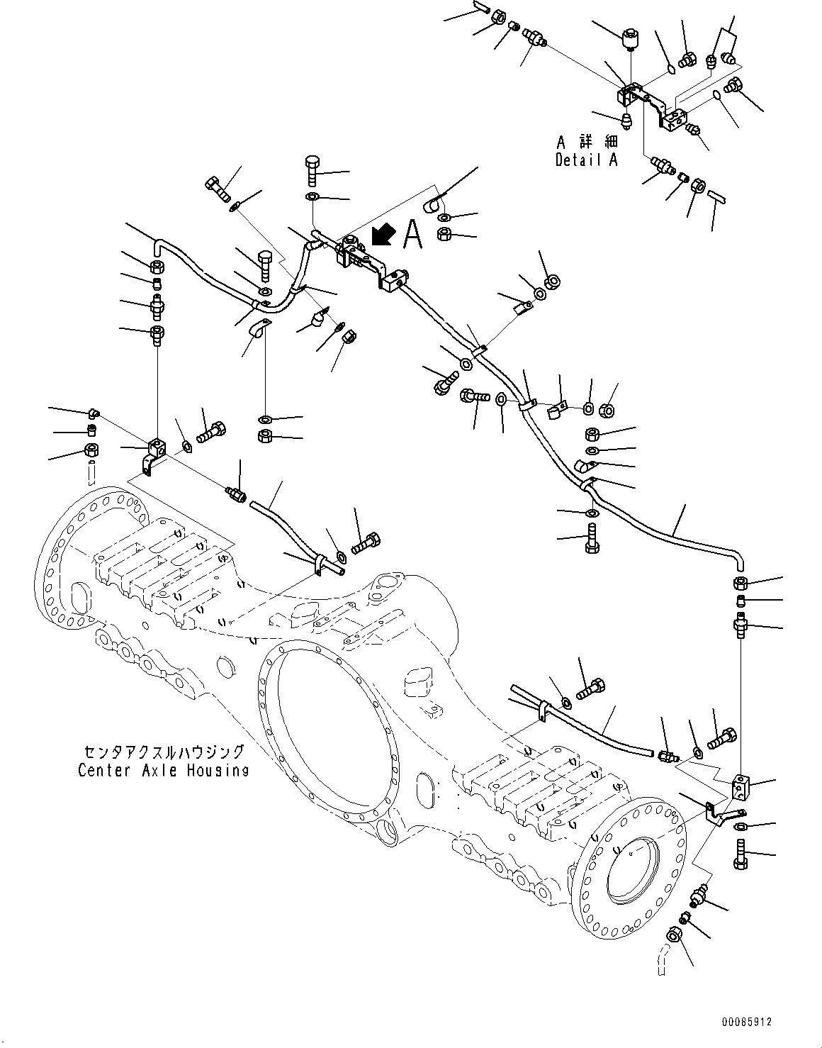 Dump Trucks Komatsu / HM350-2R S/N 7030-UP(0000565C) / Center Brake Oil Piping, Drain Piping (#7030-)(F013005 : F3455-003005)