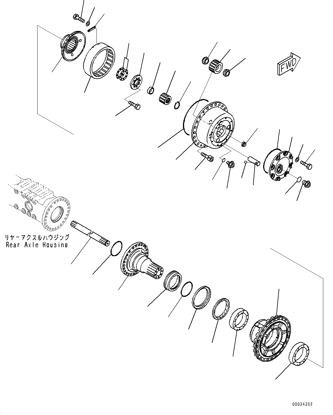 Dump Trucks Komatsu / HM350-2R S/N 7030-UP(0000565C) / Rear Axle, Housing and Related Parts (#7030-)(F018005 : F3560-003005)