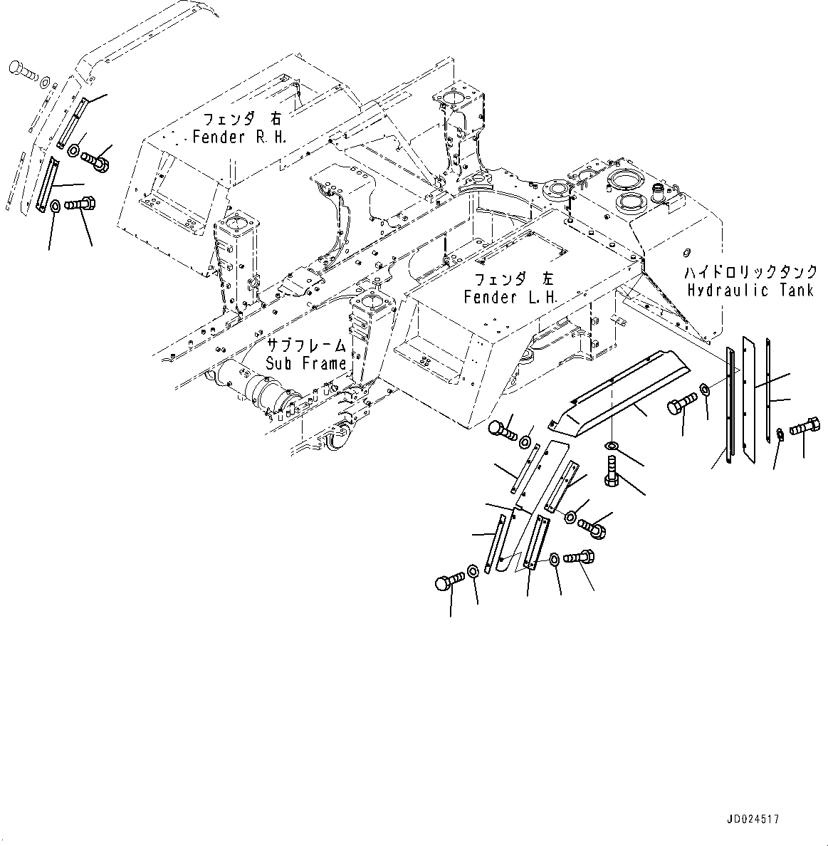 Dump Trucks Komatsu / HM350-2R S/N 7030-UP(0000565C) / Mudguard, (1/2) (#7030-)(M005003 : M3250-002002)