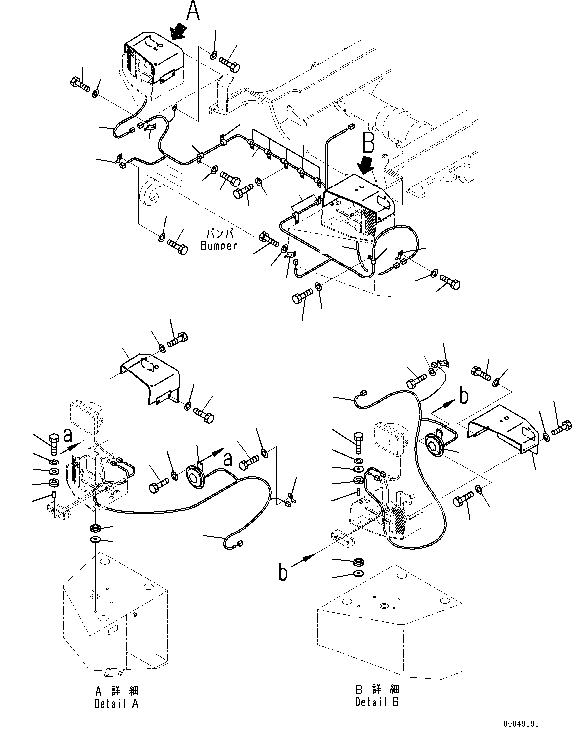Dump Trucks Komatsu / HM350-2R S/N 7030-UP(0000565C) / Bumper Unit, Headlamp (#7030-)(M012002 : M3410-004002)