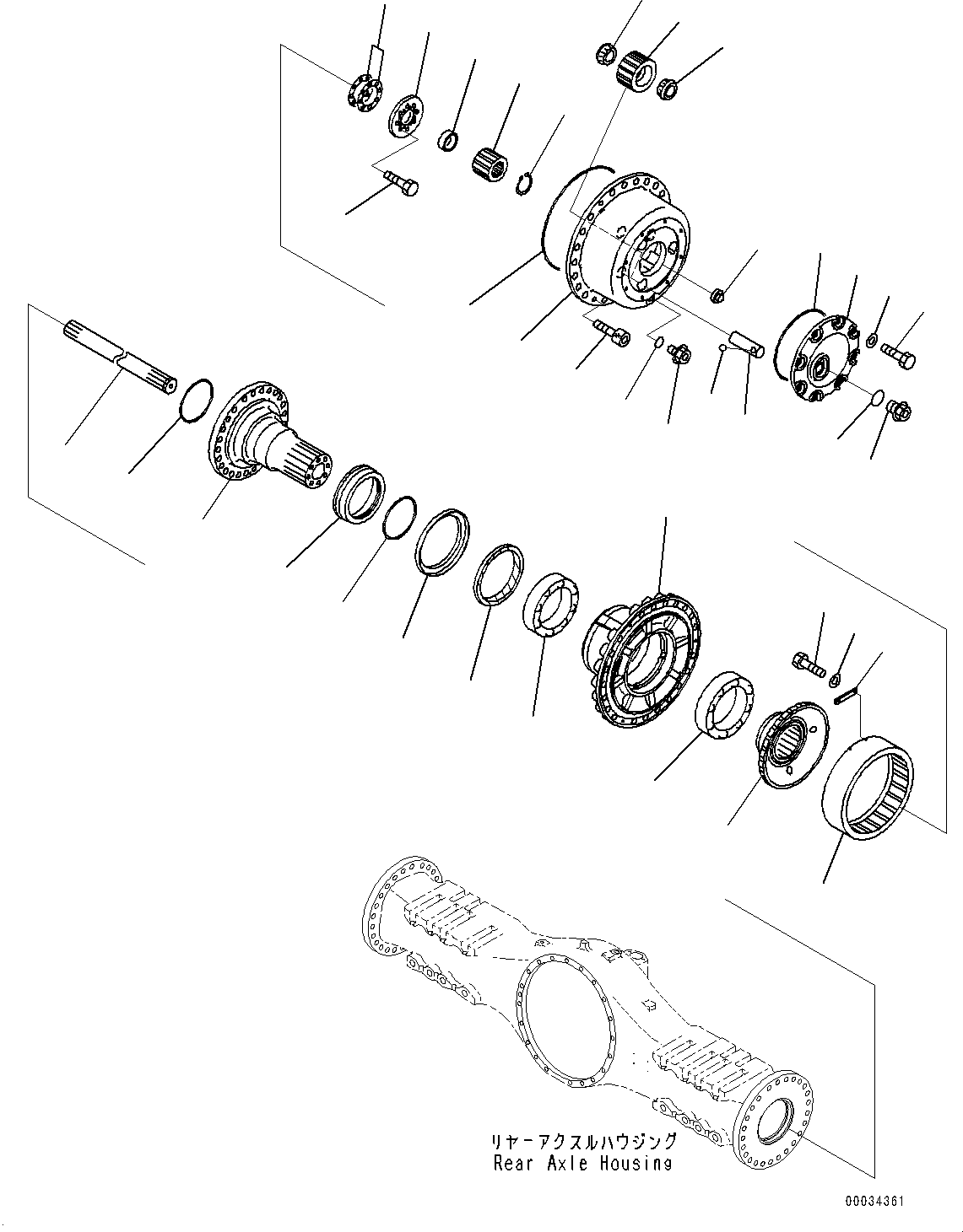 Dump Trucks Komatsu / HM350-2R S/N 7030-UP(0000565C) / Rear Axle, Final Drive (#7030-)(F018004 : F3560-003004)