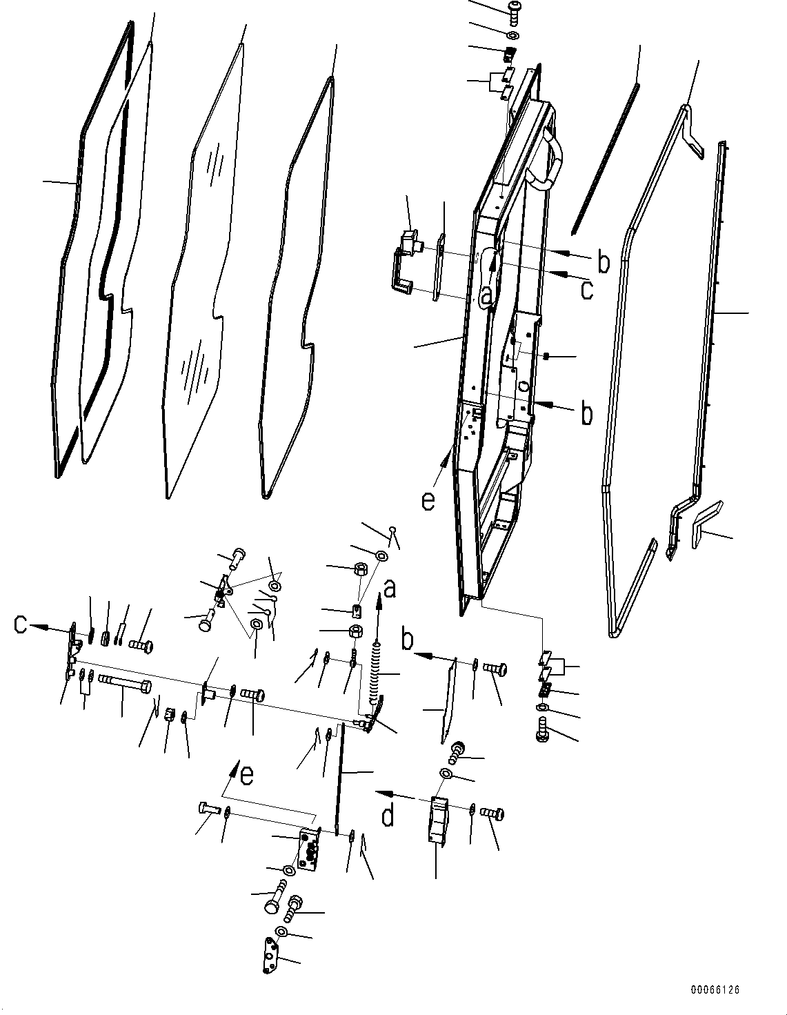 Bulldozers Komatsu / D85PX-15R S/N 20003-UP(0000568C) / Cab, Door, R.H. (#20003-)(K014004 : K0210-005004)