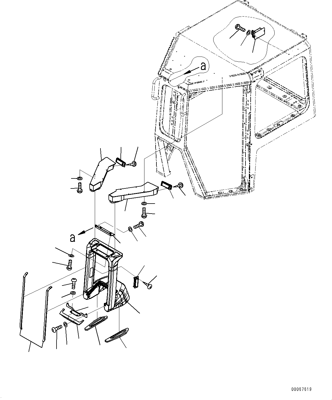 Bulldozers Komatsu / D85PX-15R S/N 20003-UP(0000568C) / Cab, Air Conditioner Duct (#20003-)(K014017 : K0210-005016)