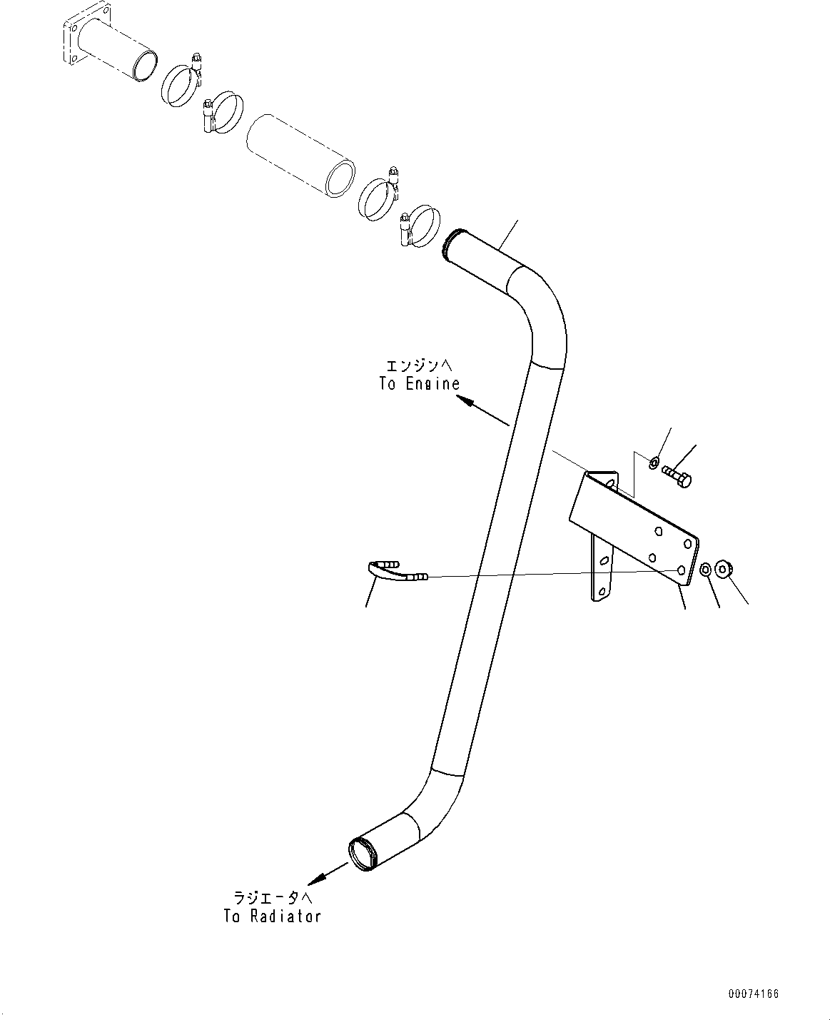 Dump Trucks Komatsu / HD785-7 S/N 8832-30000 (KAL Spec.)(0000588C) / Coolant Piping, Bypass Tube (#8173-)(C005002 : C0120-004002)