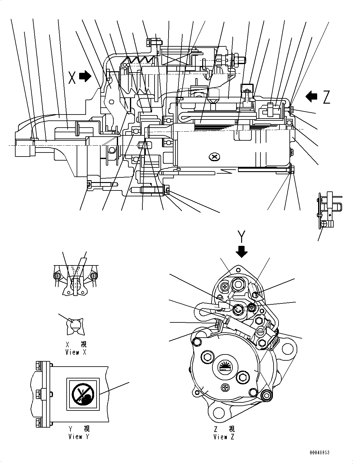 Engines Komatsu / SAA6D114E-5B S/N 26900001-UP (For D65EX-17/D65PX-17/D65WX-17)(0000594C) / Starting Motor,  (#26900001-26903917)(F007001 : AST00-001001)