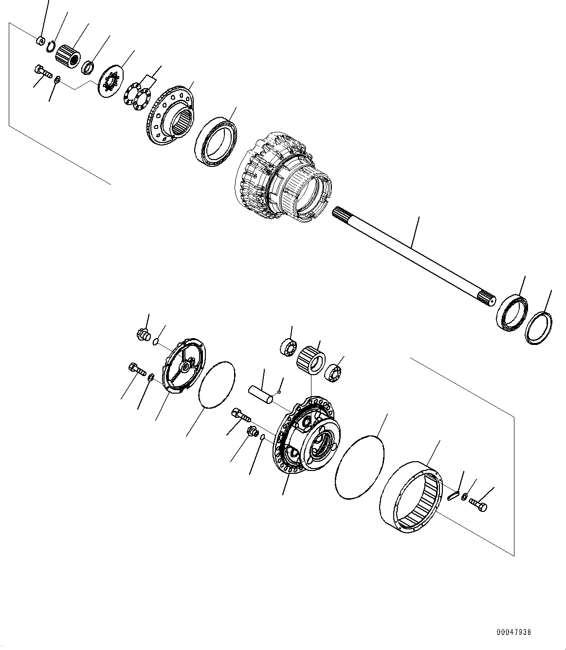 Wheel Loaders Komatsu / WA500-6 S/N 55739-UP (Stone Handling Spec. (Chassis only))(0000596C) / Rear Axle, Final Drive R.H. (2/2) (#55739-)(F001002 : F4500-003002)