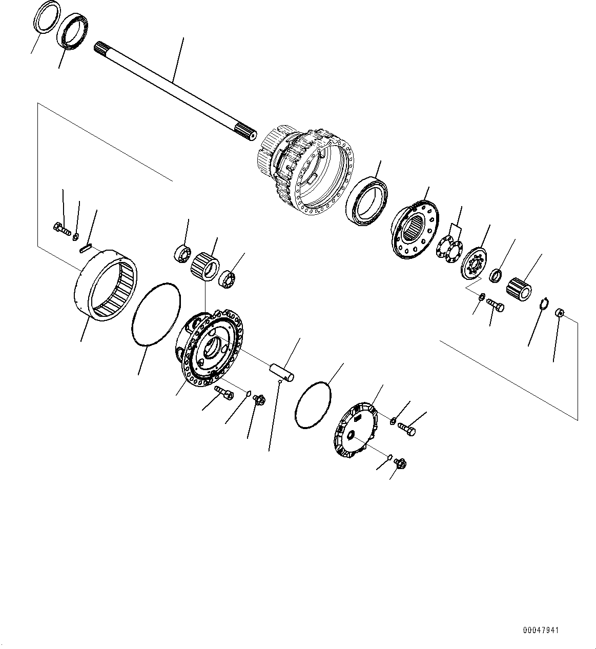 Wheel Loaders Komatsu / WA500-6 S/N 55739-UP (Stone Handling Spec. (Chassis only))(0000596C) / Rear Axle, Final Drive L.H. (2/2) (#55739-)(F001004 : F4500-003004)