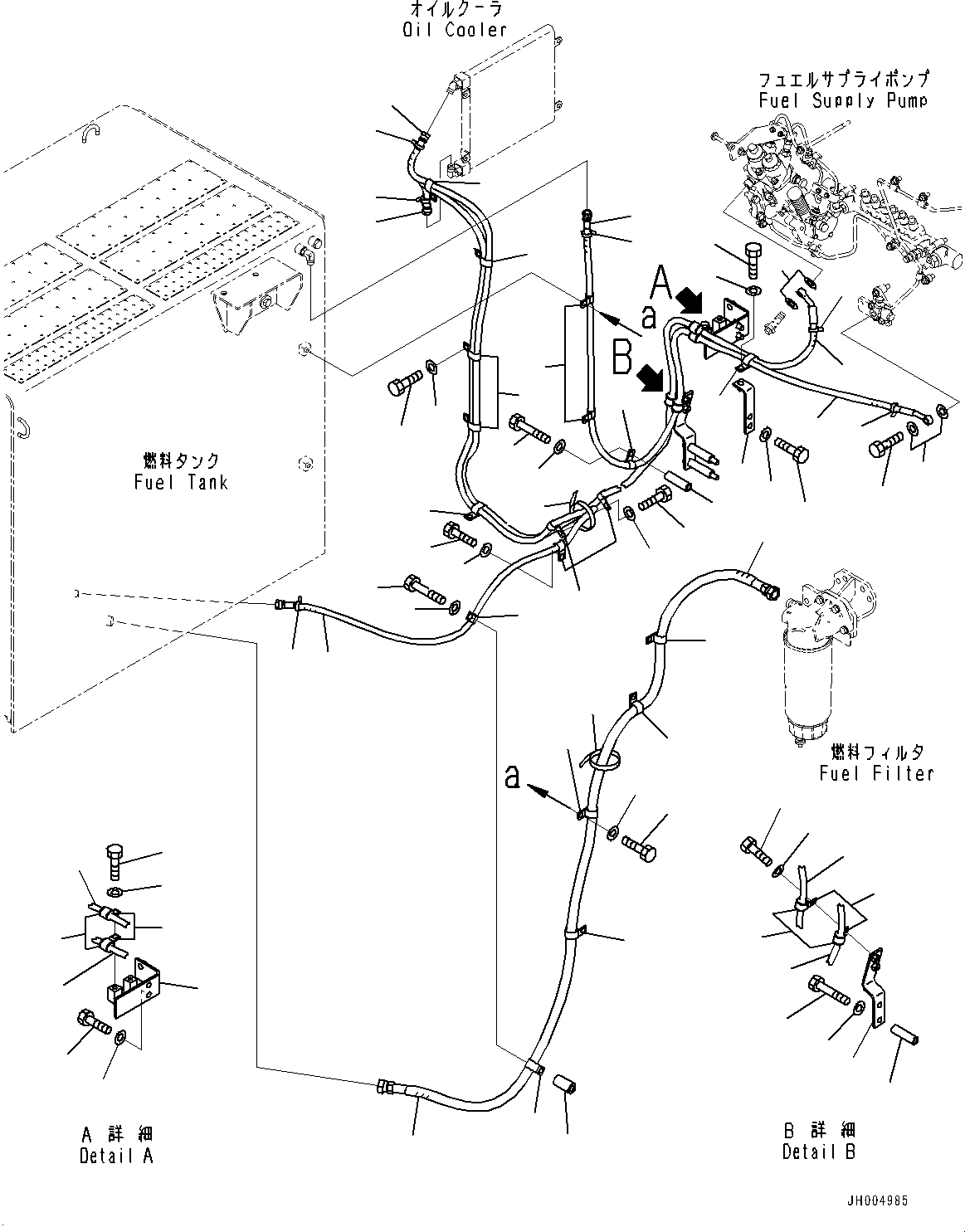 Excavators Komatsu / PC650LC-8E0 S/N 65001-UP(0000597C) / Fuel Piping, Hose (#65003-)(D002002 : D0200-002001A)