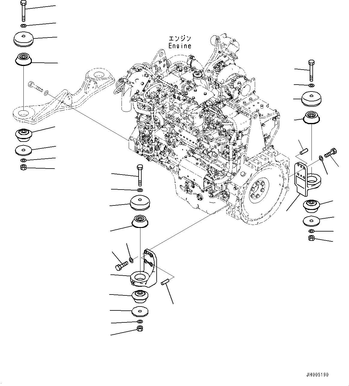Excavators Komatsu / PC490LC-10 S/N 80001-UP(0000599C) / Engine Mounting Parts (#80001-)(B003001 : B0100-001001)
