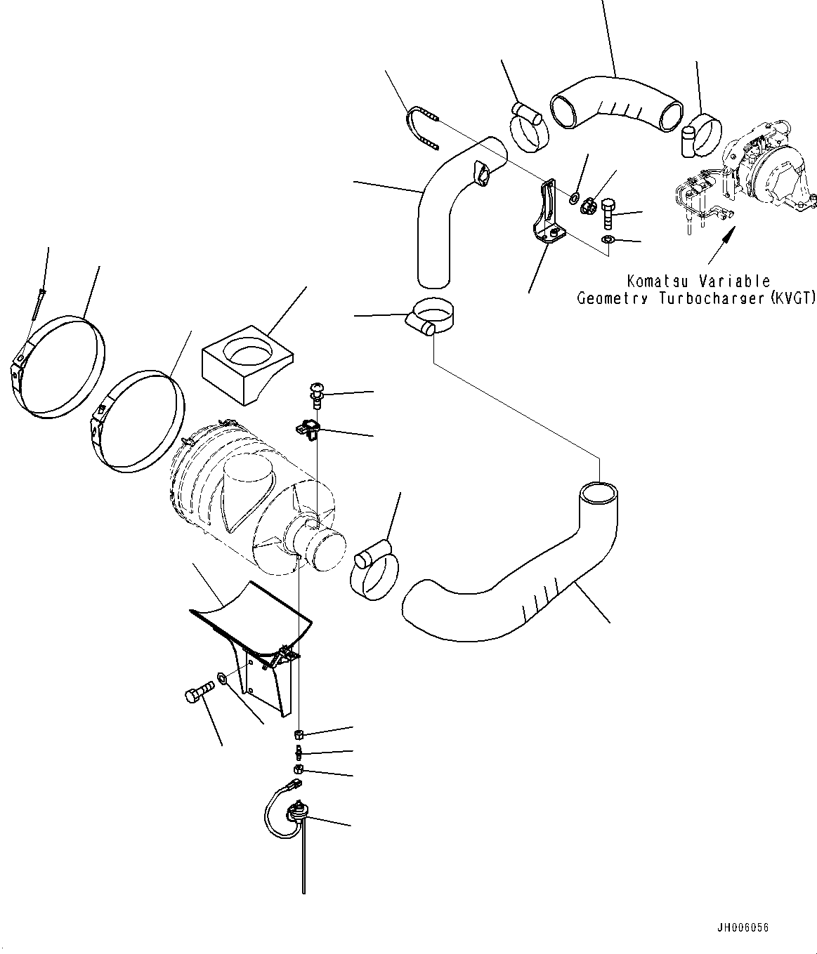 Excavators Komatsu / PC490LC-10 S/N 80001-UP(0000599C) / Air Cleaner, Related Parts (#80001-)(B004001 : B0200-001002)