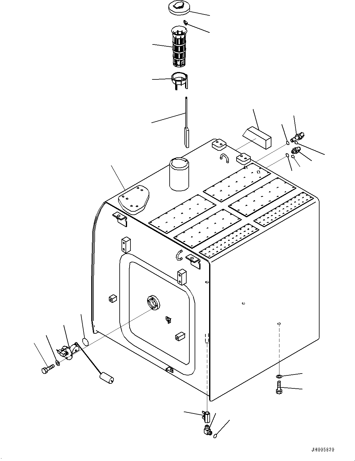 Excavators Komatsu / PC490LC-10 S/N 80001-UP(0000599C) / Fuel Tank,  (#80001-80049)(D001001 : D0100-001001)