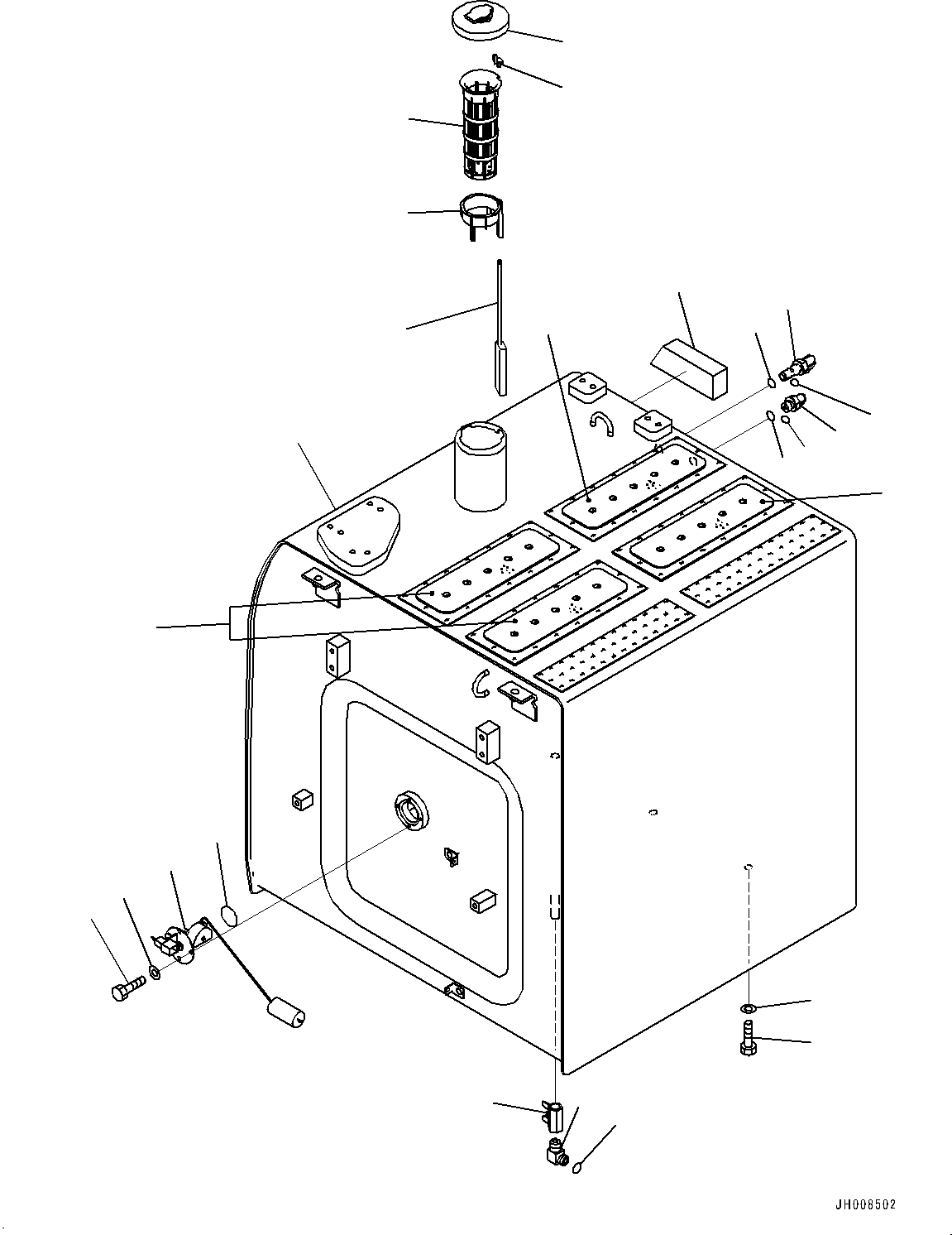 Excavators Komatsu / PC490LC-10 S/N 80001-UP(0000599C) / Fuel Tank,  (#80050-)(D001002 : D0100-001001A)