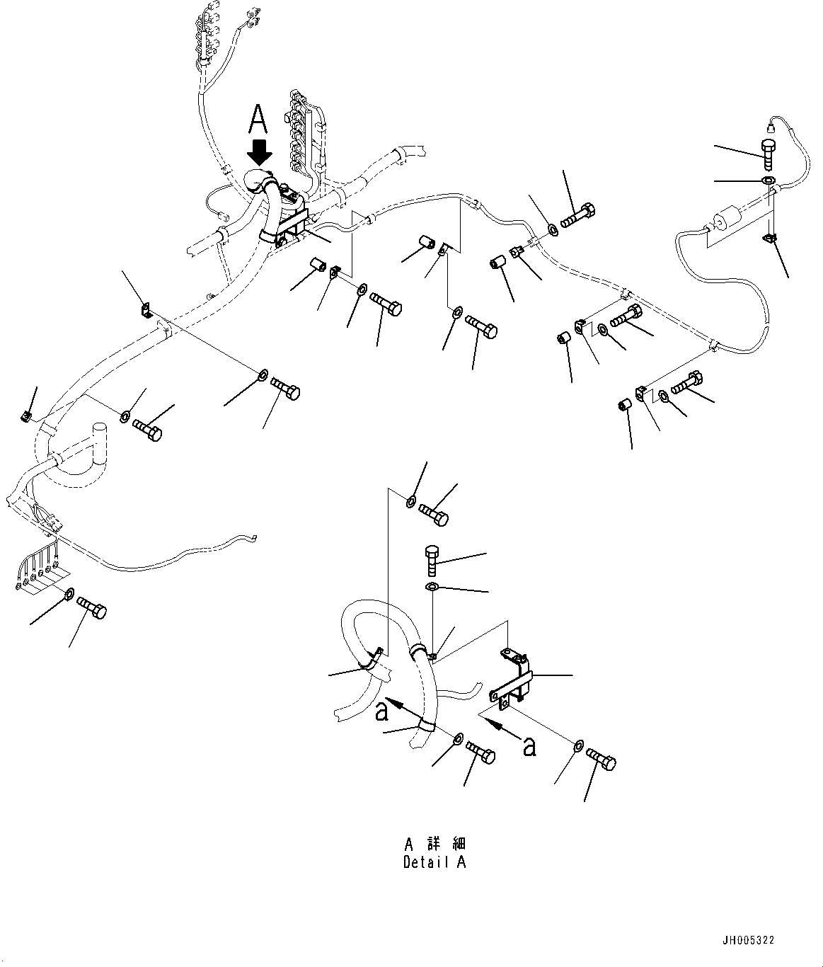 Excavators Komatsu / PC490LC-10 S/N 80001-UP(0000599C) / Electric Wiring Harness, Main Wiring Harness Clamp (1/5) (#80001-)(E002002 : E0200-001002)