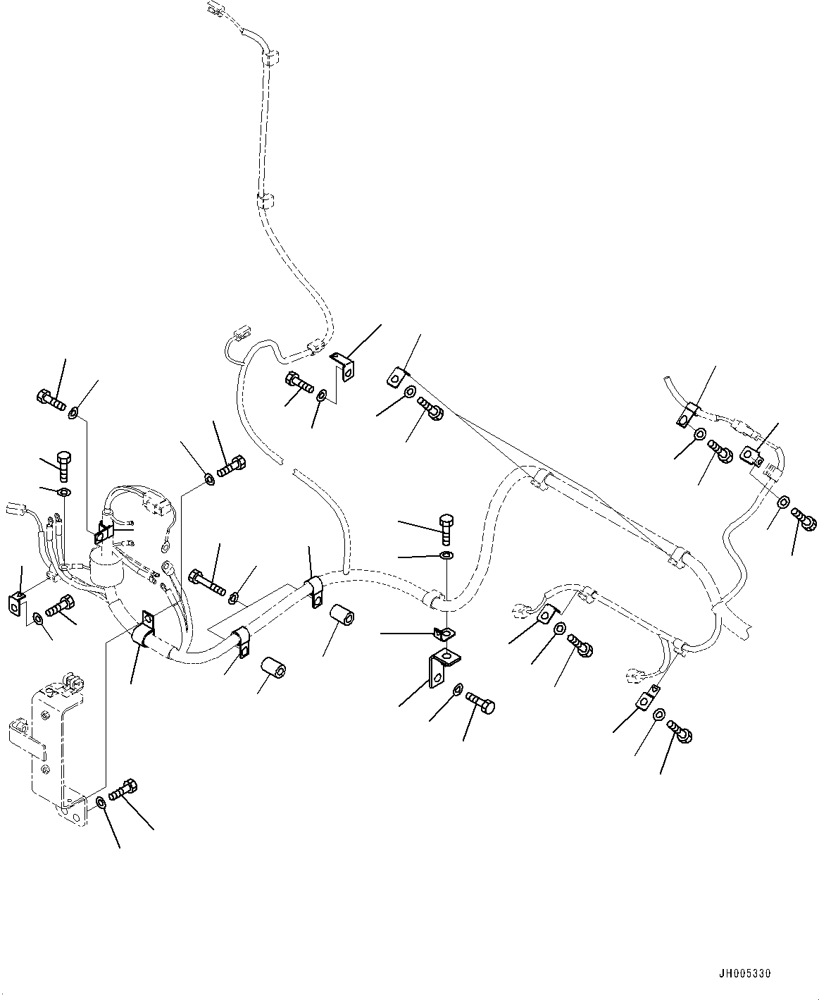 Excavators Komatsu / PC490LC-10 S/N 80001-UP(0000599C) / Electric Wiring Harness, Main Wiring Harness Clamp (2/5) (#80001-)(E002003 : E0200-001003)
