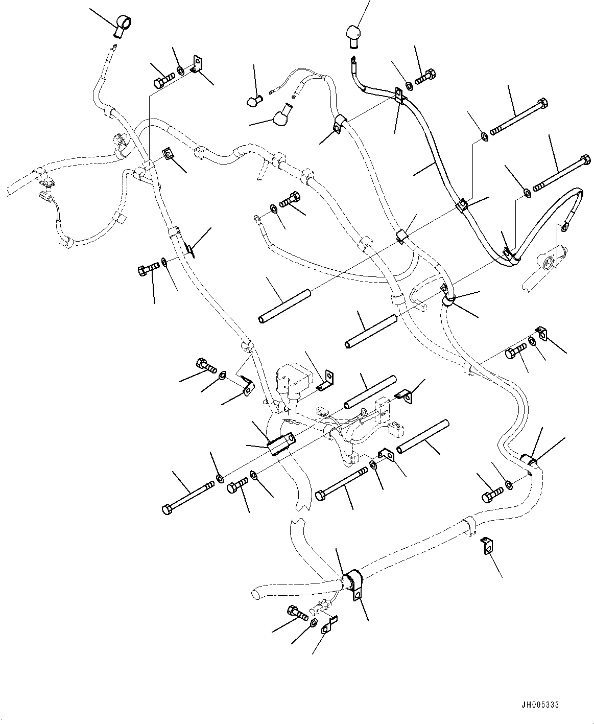 Excavators Komatsu / PC490LC-10 S/N 80001-UP(0000599C) / Electric Wiring Harness, Main Wiring Harness Clamp (4/5) (#80001-)(E002005 : E0200-001005)