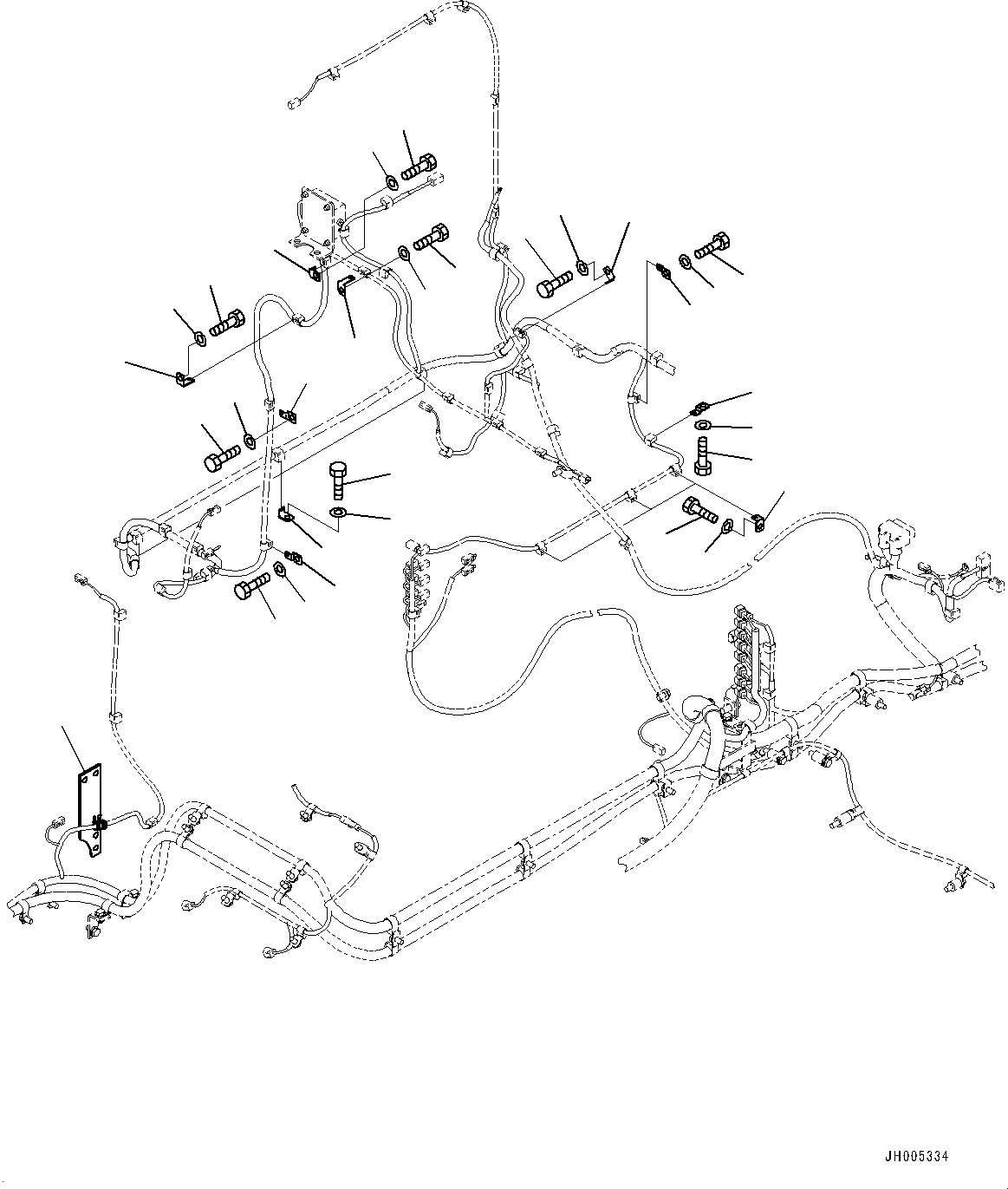 Excavators Komatsu / PC490LC-10 S/N 80001-UP(0000599C) / Electric Wiring Harness, Main Wiring Harness Clamp (5/5) (#80001-)(E002006 : E0200-001006)