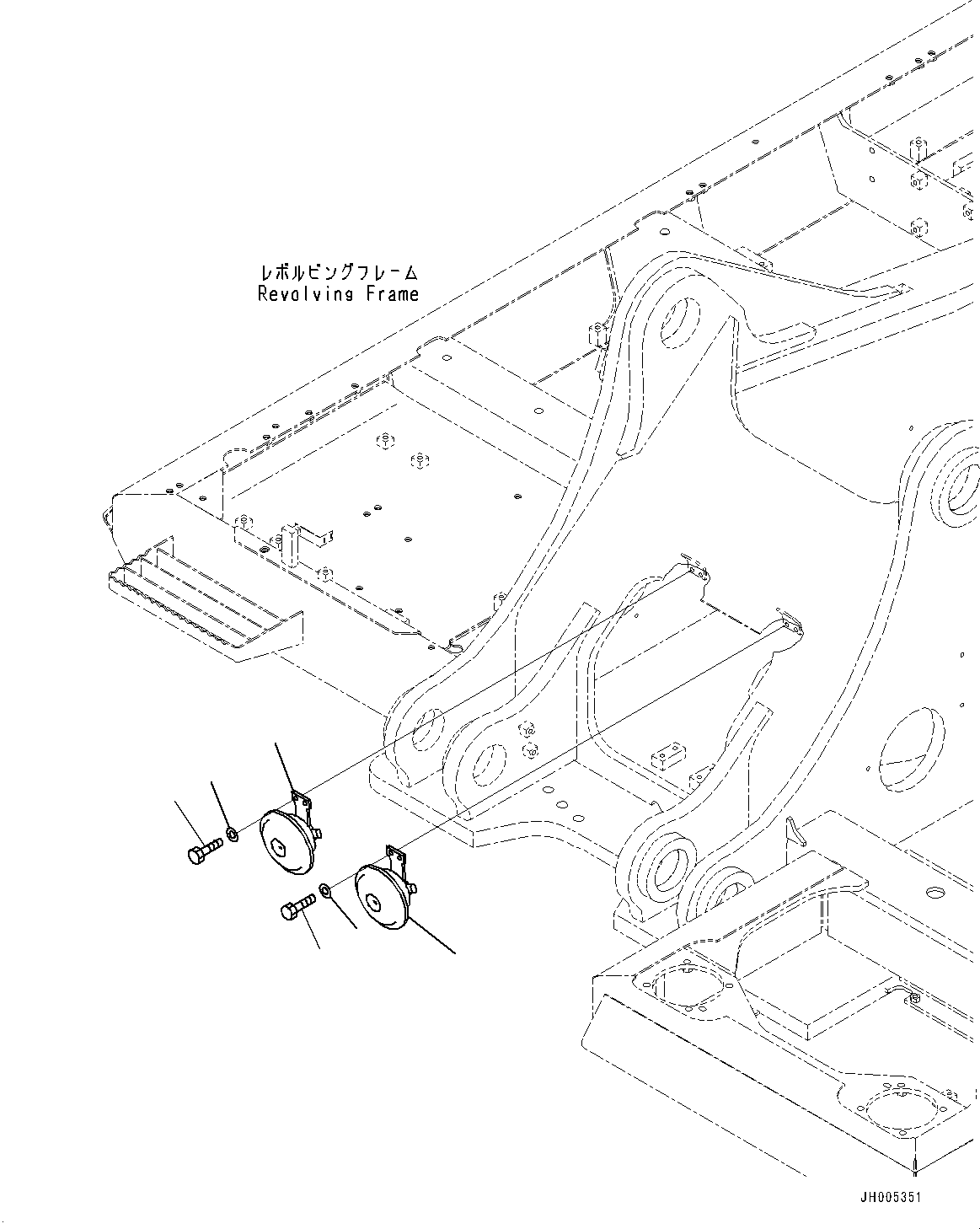 Excavators Komatsu / PC490LC-10 S/N 80001-UP(0000599C) / Horn (#80001-)(E004001 : E0410-001001)