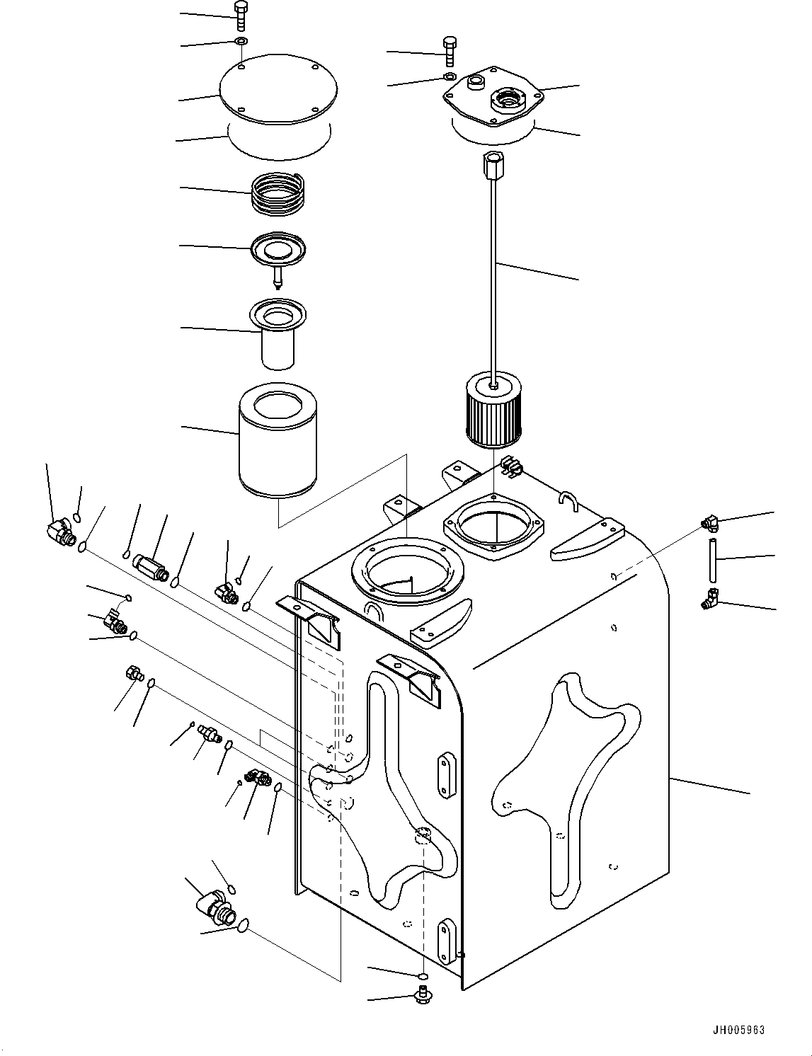 Excavators Komatsu / PC490LC-10 S/N 80001-UP(0000599C) / Hydraulic Tank, Tank (#80001-)(H001001 : H0110-001001)