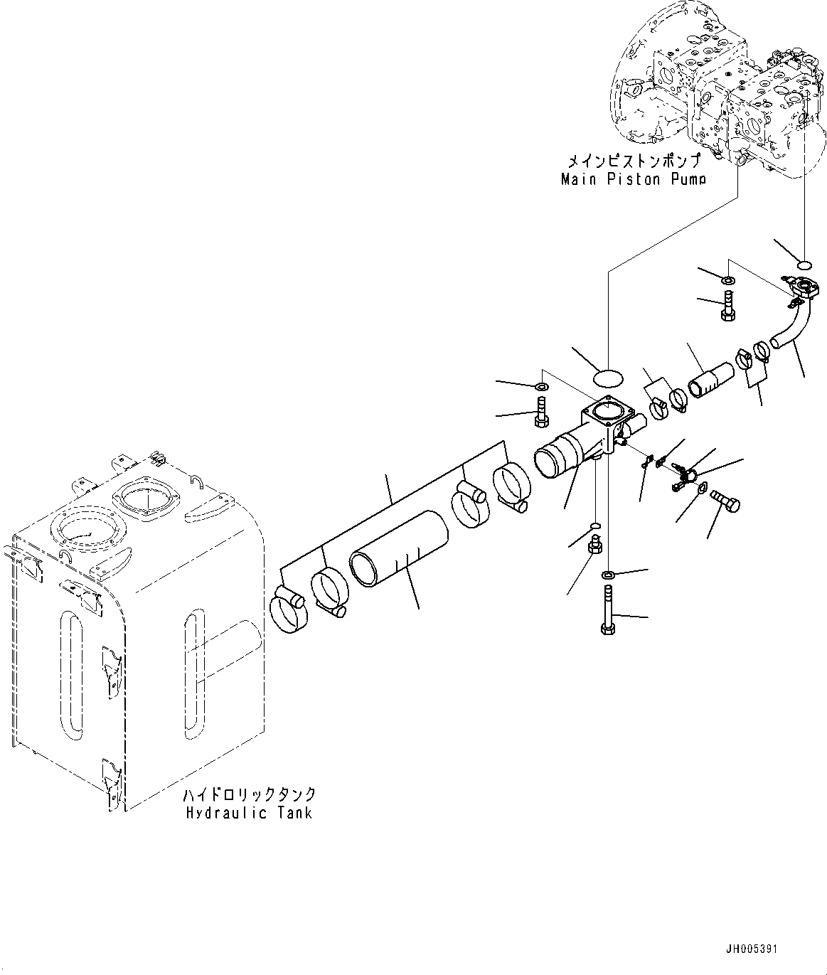 Excavators Komatsu / PC490LC-10 S/N 80001-UP(0000599C) / Delivery Piping (#80001-)(H008001 : H0312-001001)