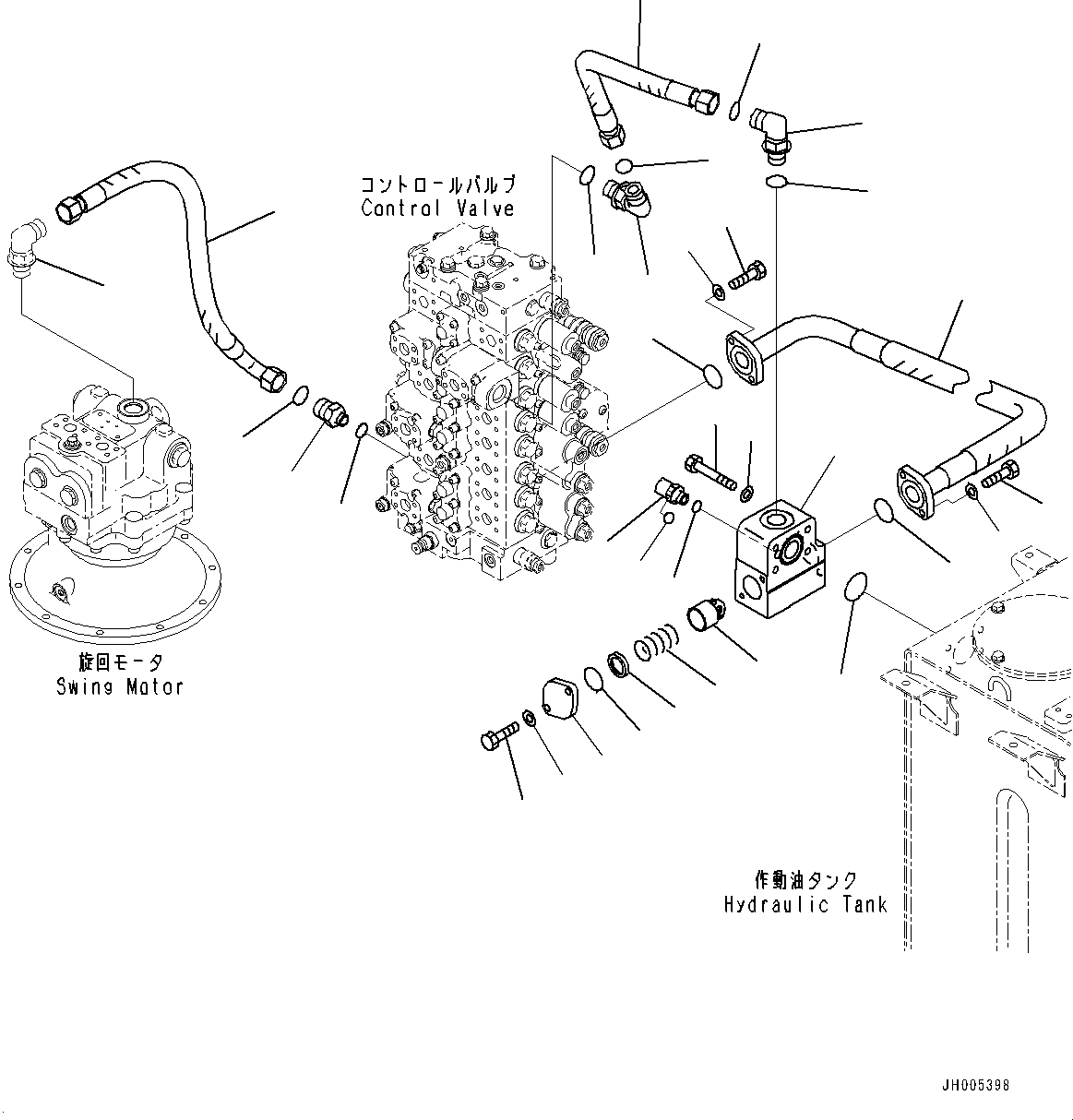 Excavators Komatsu / PC490LC-10 S/N 80001-UP(0000599C) / Return Piping (#80001-)(H012001 : H0330-002001)