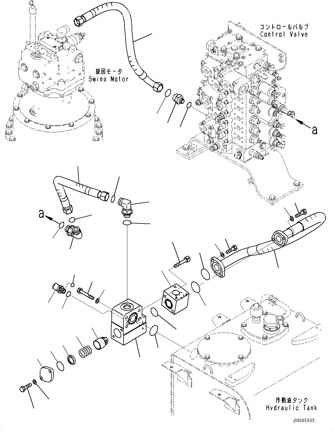Excavators Komatsu / PC490LC-10 S/N 80001-UP(0000599C) / Drain Piping (#80001-)(H013001 : H0340-001001)