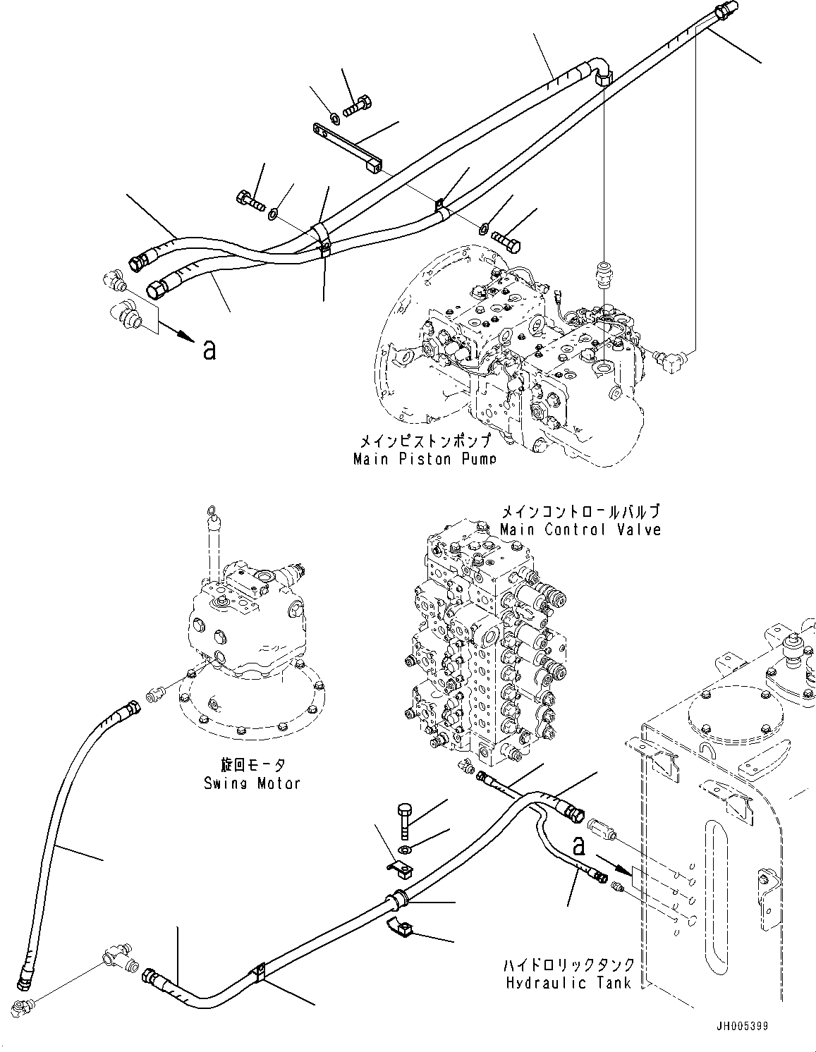 Excavators Komatsu / PC490LC-10 S/N 80001-UP(0000599C) / Boom Piping (#80001-)(H014001 : H1210-001001)