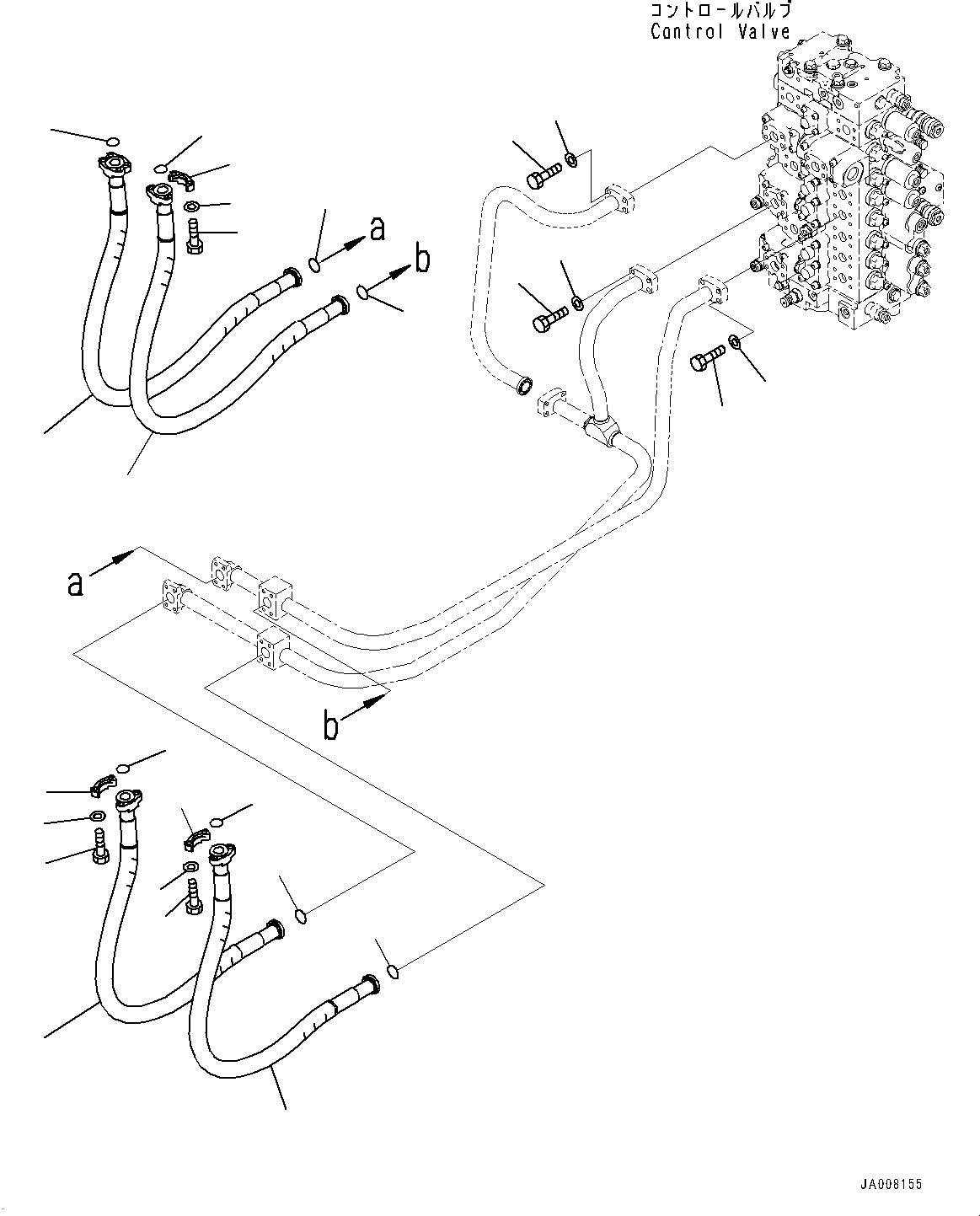 Excavators Komatsu / PC490LC-10 S/N 80001-UP(0000599C) / Attachment Piping, Selector Valve (#80001-)(H016002 : H1270-002002)
