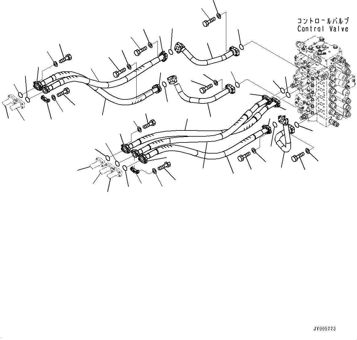 Excavators Komatsu / PC490LC-10 S/N 80001-UP(0000599C) / Attachment Piping, Main Piping, L.H. (#80001-)(H017001 : H1270-003001)
