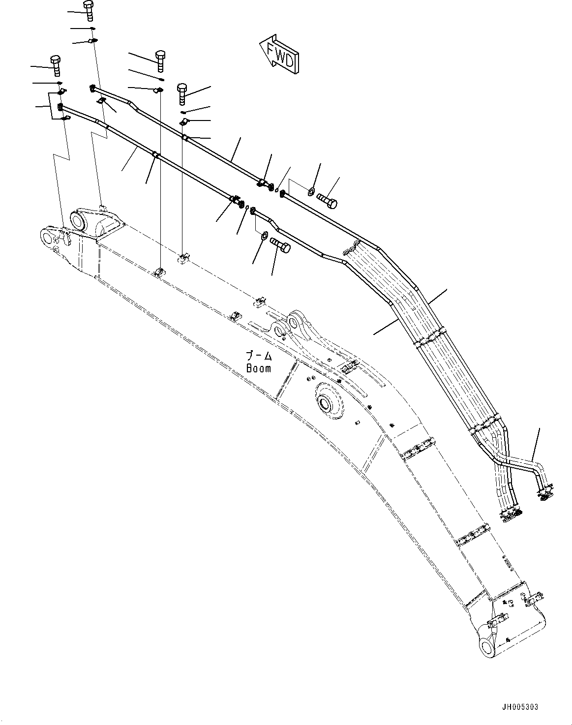Excavators Komatsu / PC490LC-10 S/N 80001-UP(0000599C) / Boom, Bucket Cylinder Piping (#80001-)(T001003 : T1110-001003)