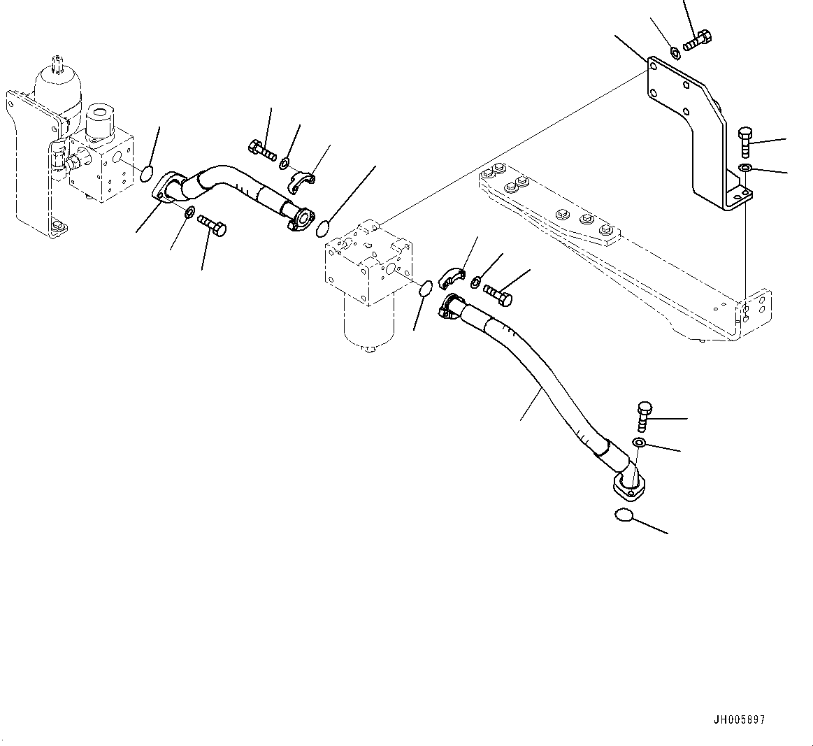 Excavators Komatsu / PC490LC-10 S/N 80001-UP(0000599C) / Attachment Piping, Return Piping (#80001-)(H016005 : H1270-002005)