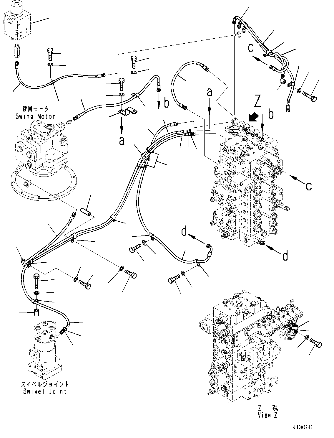 Excavators Komatsu / PC490LC-10 S/N 80001-UP(0000599C) / Solenoid Valve, Piping (#80001-)(H026004 : H1831-002003)