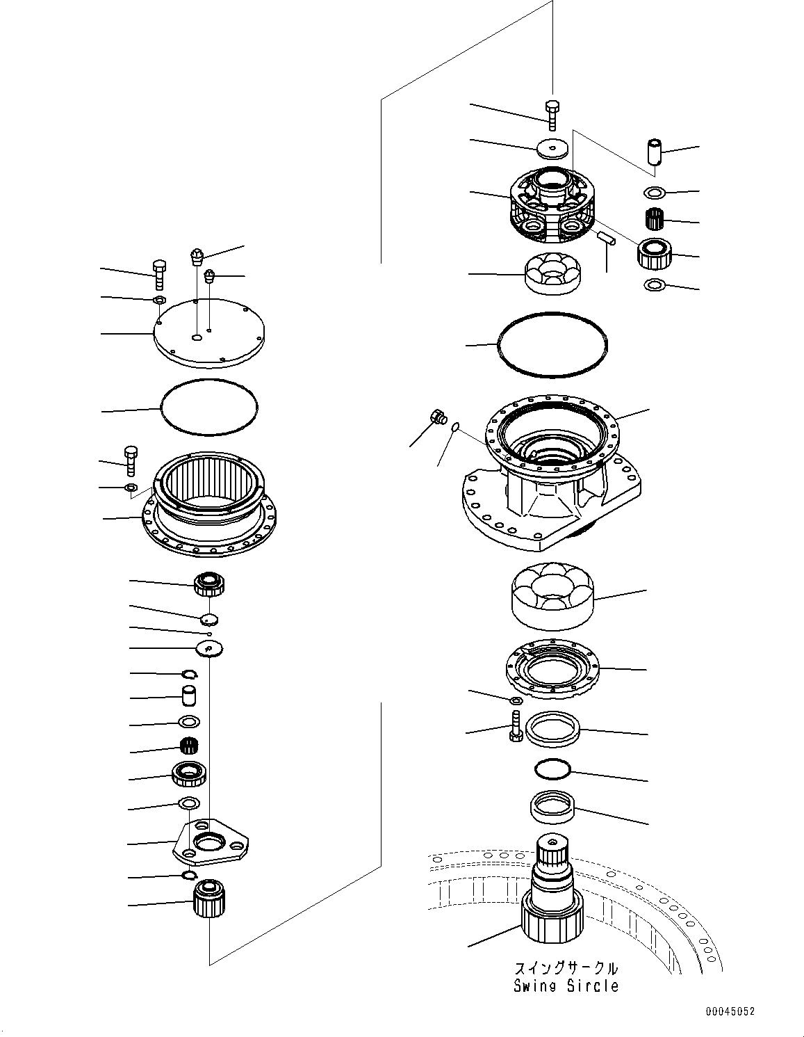 Excavators Komatsu / PC240LC-10 S/N 90001-UP(0000600C) / Swing Machinery and Motor (#90001-)(N003001 : N1210-003001)