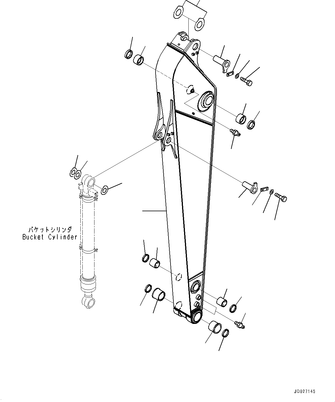 Excavators Komatsu / PC240LC-10 S/N 90001-UP(0000600C) / Arm, Arm and Pin (#90001-)(T006001 : T1200-001001)