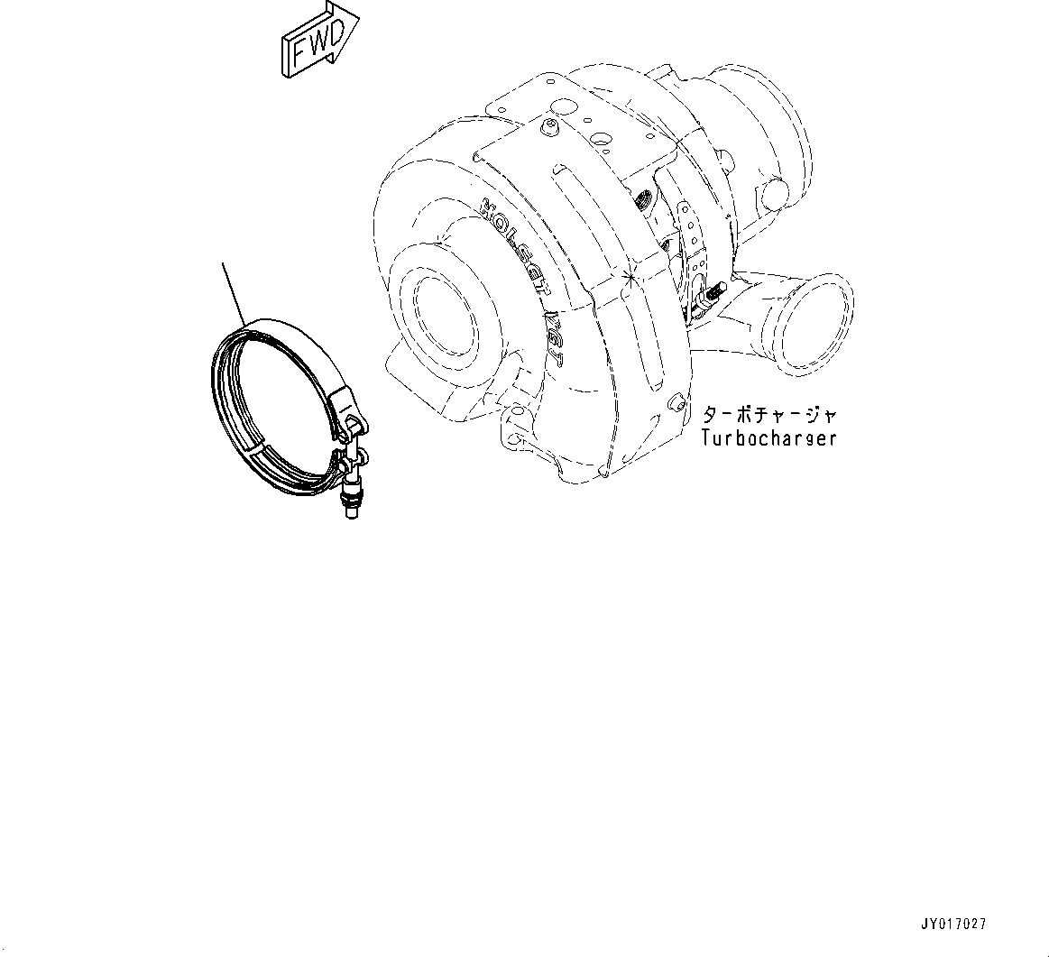 Komatsu parts book diagram for SAA6D107E-2B S/N 26600006-UP (For PC290LC-10): EXHAUST CONNECTOR CLAMP (#26600005-)