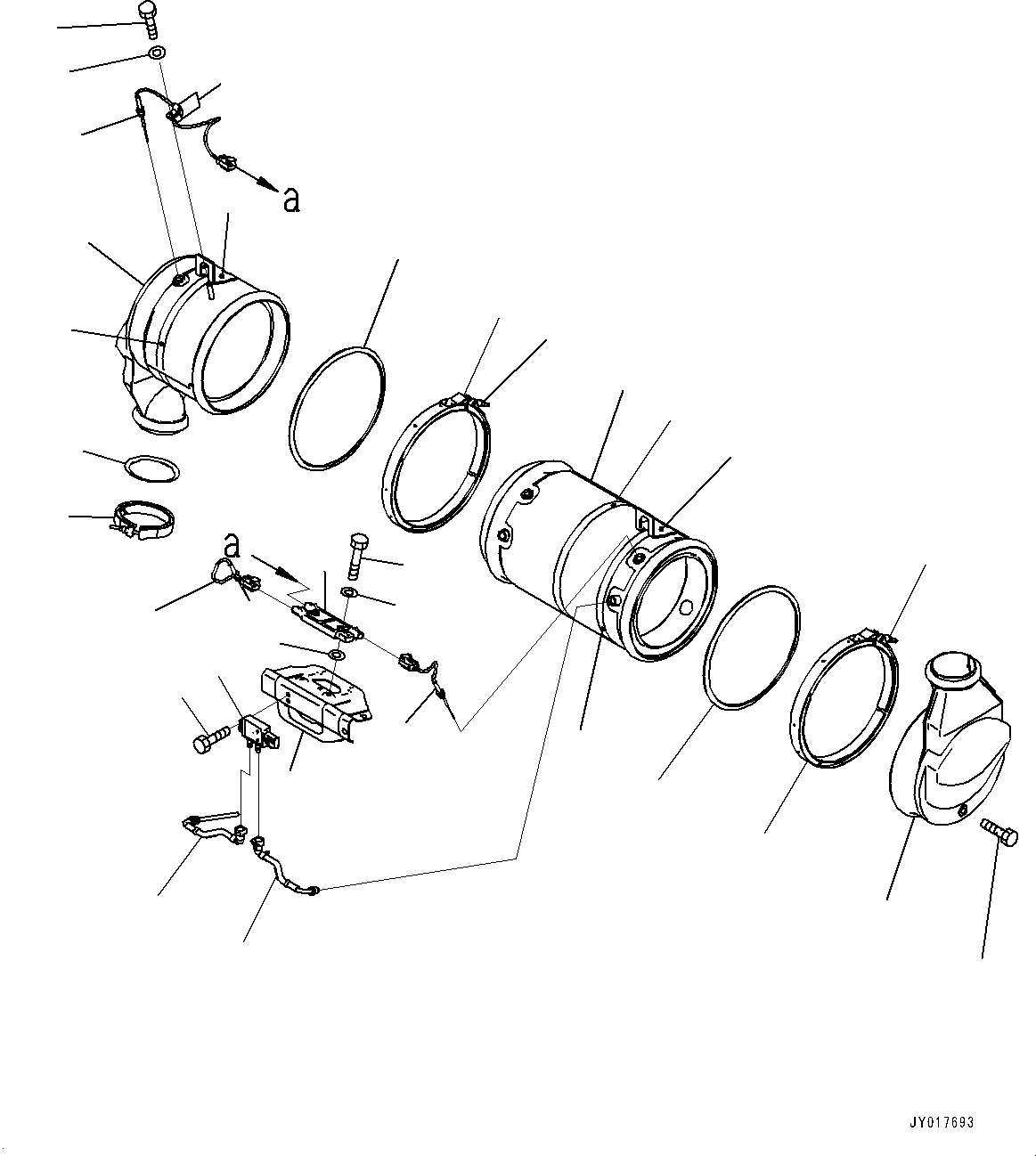 Komatsu parts book diagram for SAA6D107E-2B S/N 26600006-UP (For PC290LC-10): KOMATSU DIESEL PARTICULATE FILTER (KDPF), INNER PARTS (#26600005-26600161)