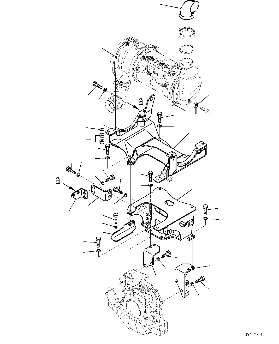 Komatsu parts book diagram for SAA6D107E-2B S/N 26600006-UP (For PC290LC-10): KOMATSU DIESEL PARTICULATE FILTER (KDPF), MOUNTING PARTS (#26600162-)
