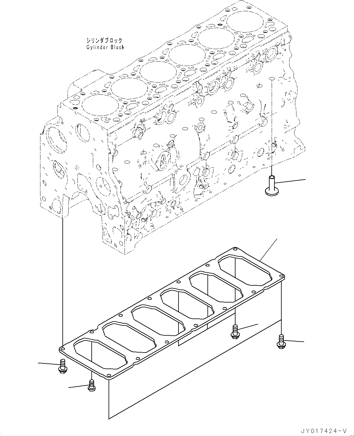 Komatsu parts book diagram for SAA6D107E-2B S/N 26600006-UP (For PC290LC-10): TAPPET AND BLOCK PLATE, RELATED PARTS (#26600005-)