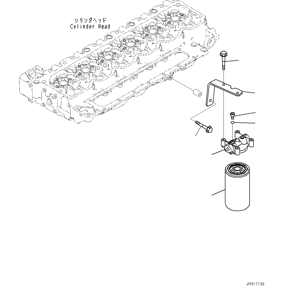 Komatsu parts book diagram for SAA6D107E-2B S/N 26600006-UP (For PC290LC-10): FUEL FILTER (#26600005-)