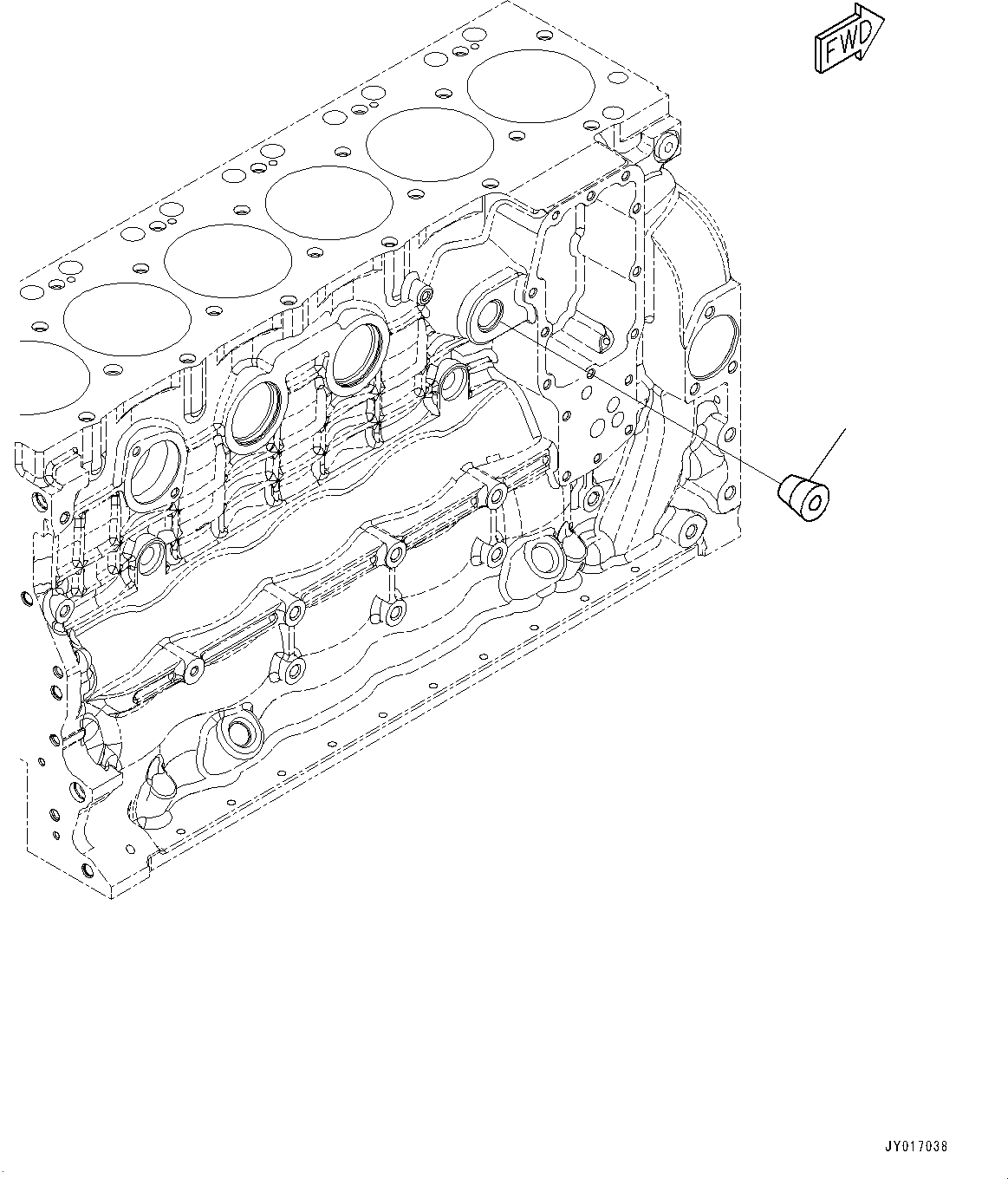 Komatsu parts book diagram for SAA6D107E-2B S/N 26600006-UP (For PC290LC-10): COOLANT HEATER PLUG (#26600005-)