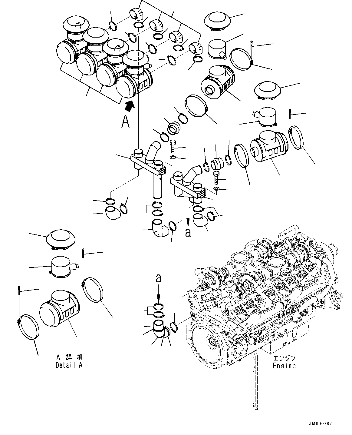 Wheel Loaders Komatsu / WA1200-6 S/N 60001-UP (Chassis only)(0000607C) / Engine Related Parts, Air Cleaner Assembly (#60001-60014)(B002001 : B0000-001001)