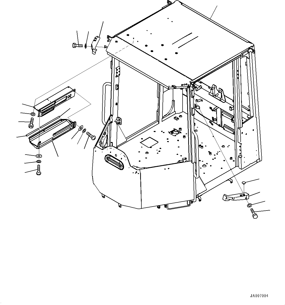 Wheel Loaders Komatsu / WA250PZ-6 S/N 75896-UP (FOR KAL (Chassis only))(0000610C) / ROPS Cab and Floor Frame Group, Body (#75896-)(K002001 : K0210-009001)