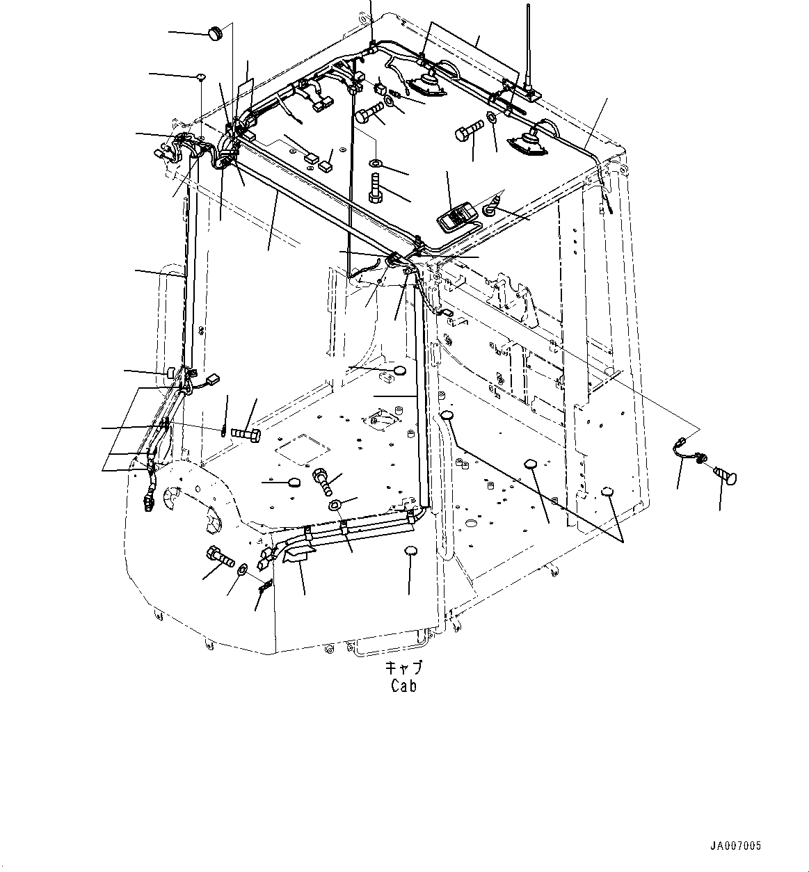 Wheel Loaders Komatsu / WA250PZ-6 S/N 75896-UP (FOR KAL (Chassis only))(0000610C) / ROPS Cab and Floor Frame Group, Cab In Parts, Wiring Harness (#75896-)(K002012 : K0210-009012)