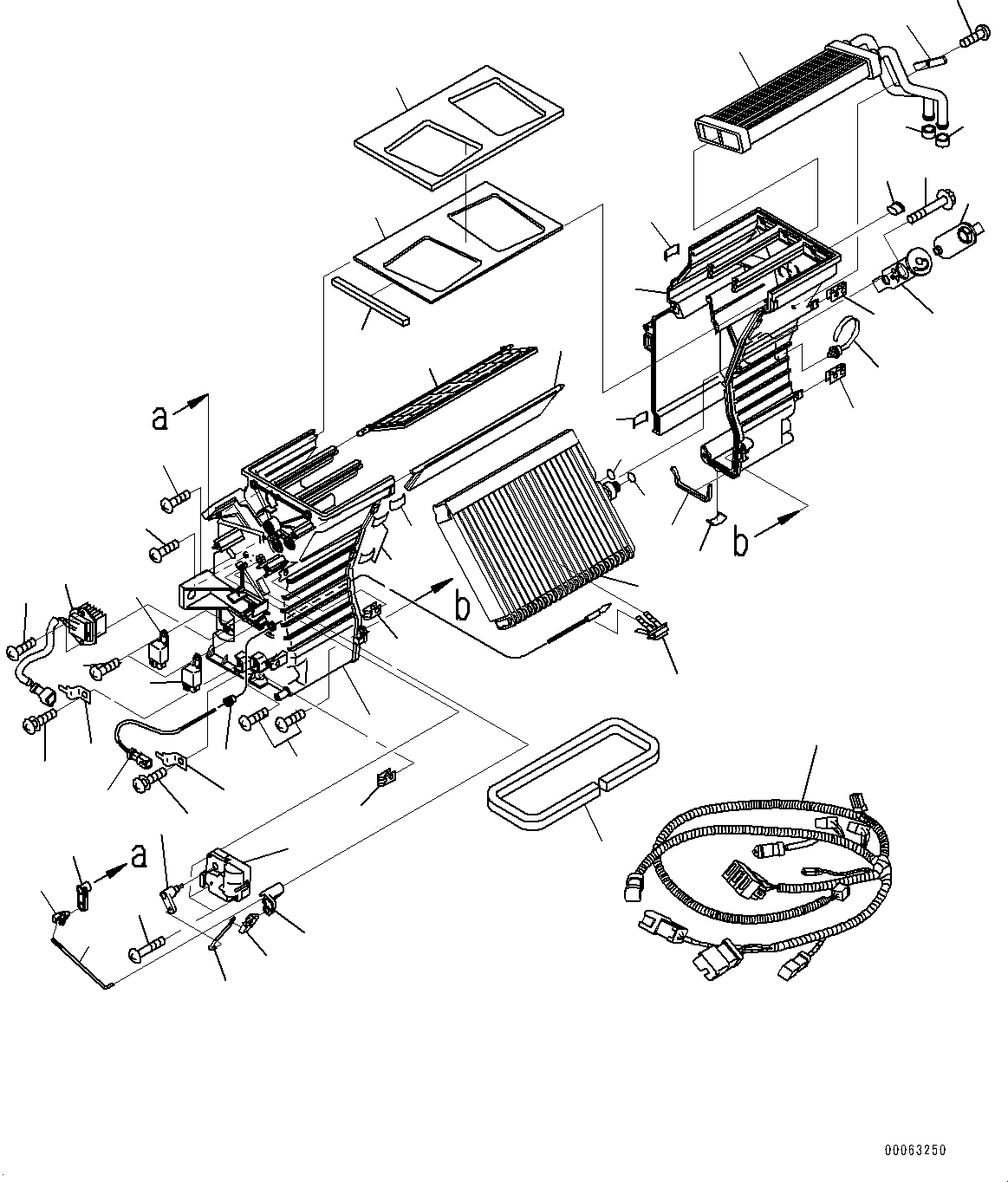 Wheel Loaders Komatsu / WA250PZ-6 S/N 75896-UP (FOR KAL (Chassis only))(0000610C) / ROPS Cab and Floor Frame Group, Air Conditioner Unit (#75896-)(K002014 : K0210-009014)