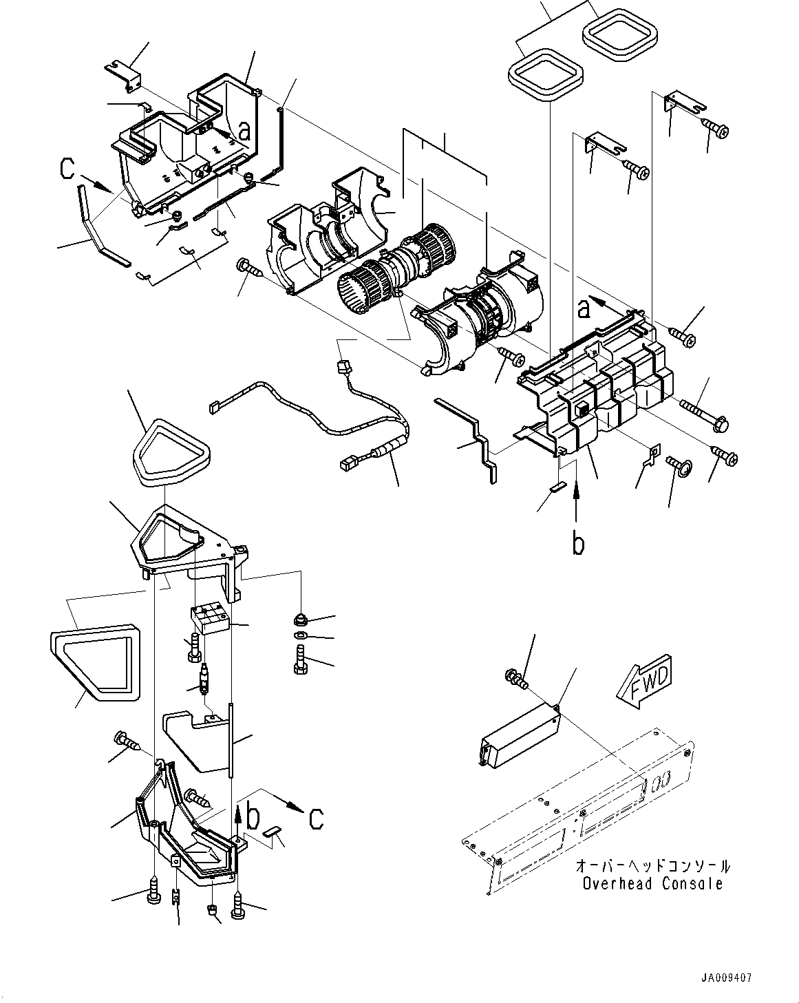 Wheel Loaders Komatsu / WA250PZ-6 S/N 75896-UP (FOR KAL (Chassis only))(0000610C) / ROPS Cab and Floor Frame Group, Air Conditioner and Heater, Blower (#75896-77502)(K002016 : K0210-009016)