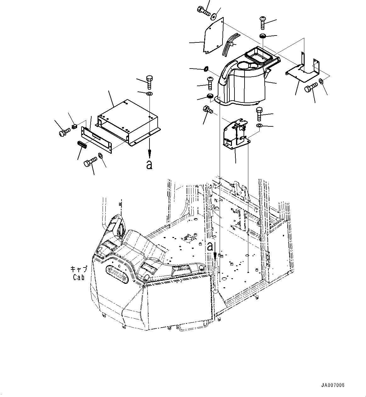 Wheel Loaders Komatsu / WA250PZ-6 S/N 75896-UP (FOR KAL (Chassis only))(0000610C) / ROPS Cab and Floor Frame Group, Monitor (#75896-)(K002034 : K0210-009030)