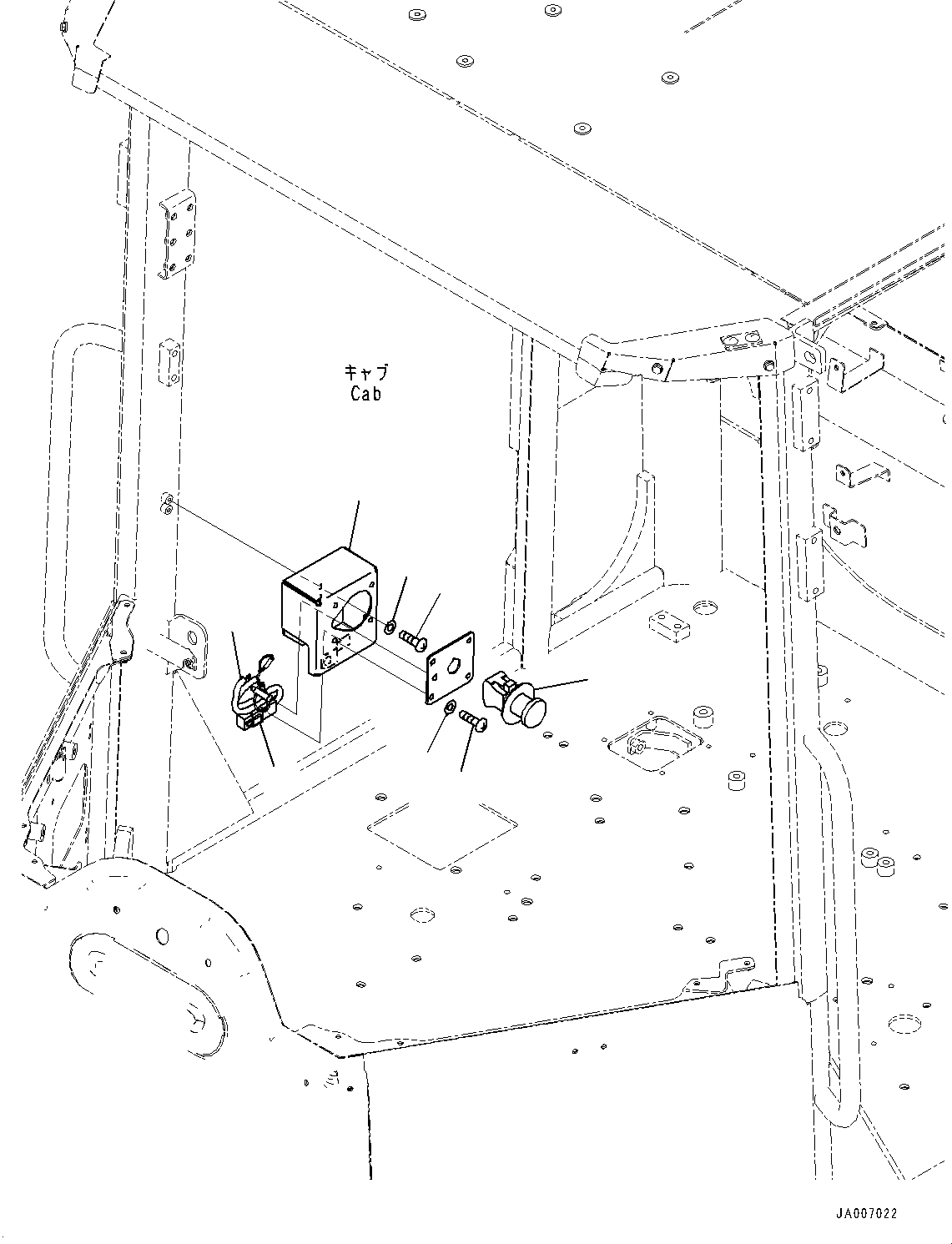 Wheel Loaders Komatsu / WA250PZ-6 S/N 75896-UP (FOR KAL (Chassis only))(0000610C) / ROPS Cab and Floor Frame Group, Emergency Switch (#75896-)(K002043 : K0210-009038)