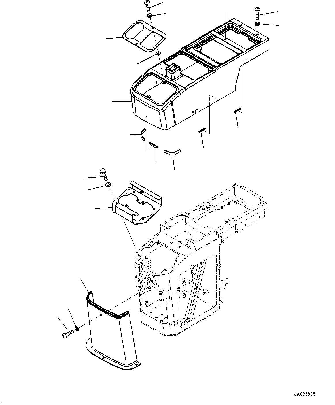 Wheel Loaders Komatsu / WA250PZ-6 S/N 75896-UP (FOR KAL (Chassis only))(0000610C) / Loader Control Unit, Console Cover, R.H. (#75750-)(K005008 : K4202-015007)