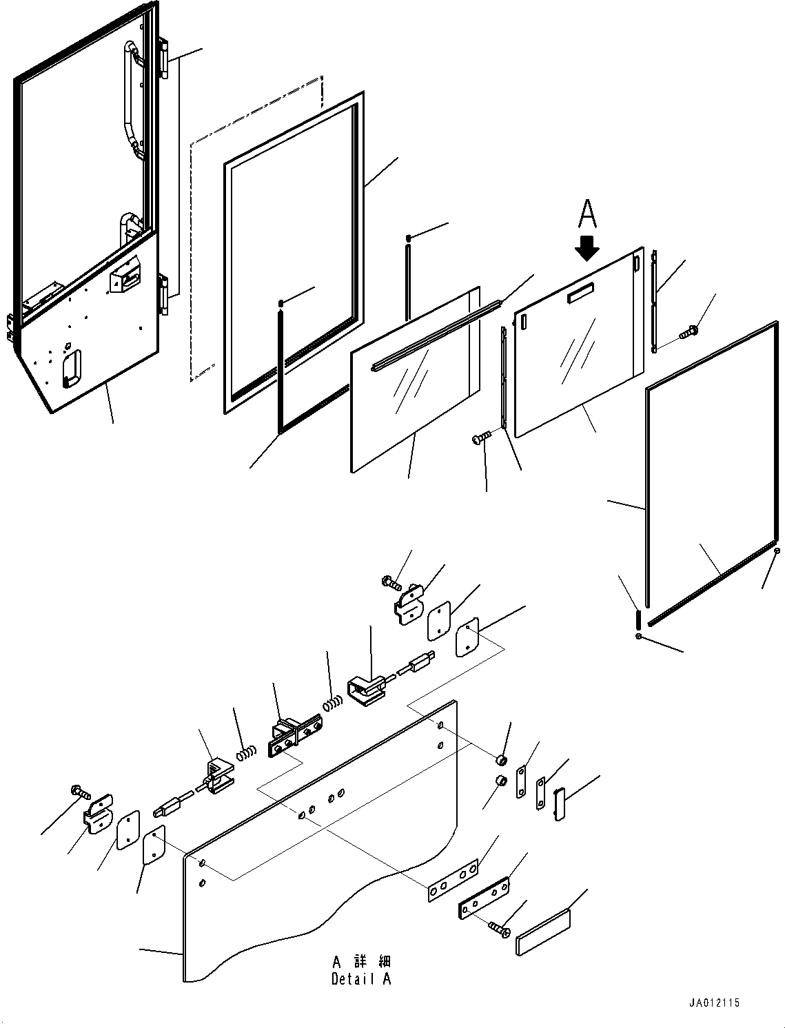 Wheel Loaders Komatsu / WA430-6 S/N 65562-UP (FOR KAL (Chassis only))(0000611C) / ROPS Cab, Door, L.H. (#66039-)(K004002 : K0210-074002)